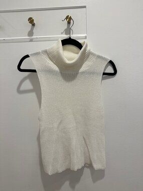 Anna Rae Cream Turtle Neck Knit Tank